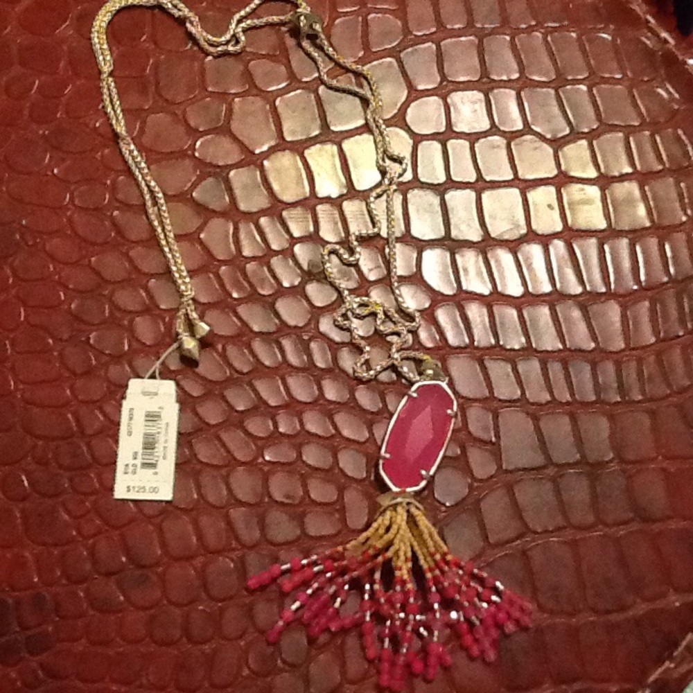 Kendra Scott pink tassel necklace